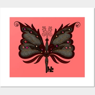 Elegant fantasy steampunk butterflies Posters and Art